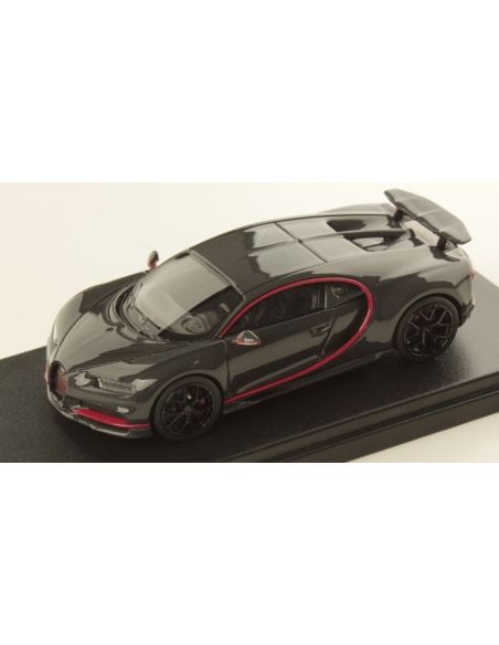 LOOKSMART LS490E BUGATTI CHIRON SPORT GREY CARBON W/ITALIAN RED FRAME 1:43 Modellino