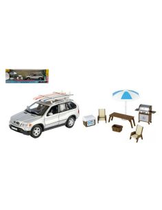MOTORMAX MTM79723 BMW X5 SILVER W/ACCESSOIRES 1:24 Modellino