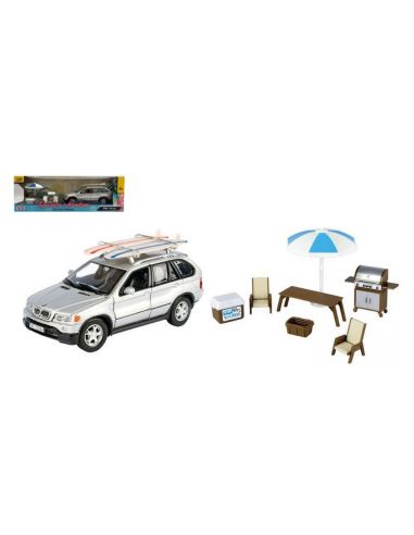 MOTORMAX MTM79723 BMW X5 SILVER W/ACCESSOIRES 1:24 Modellino