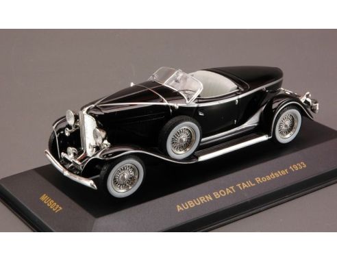 Ixo model MUS037 AUBURN BOAT TAIL ROADSTER 1933 BLACK 1:43 Modellino