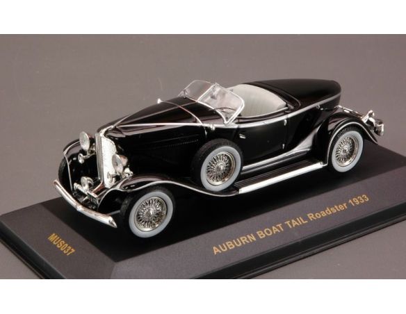 Ixo model MUS037 AUBURN BOAT TAIL ROADSTER 1933 BLACK 1:43 Modellino