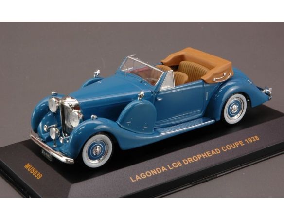 Ixo model MUS039 LAGONDA LG6 DROPHEAD COUPE' 1938 BLUE 1:43 Modellino