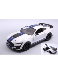 JADA TOYS JADA32663 FORD MUSTANG SHELBY GT500 2020 WHITE W/BLUE STRIPES 1:24 Modellino