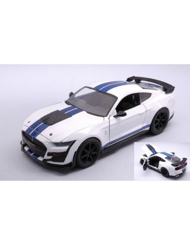 JADA TOYS JADA32663 FORD MUSTANG SHELBY GT500 2020 WHITE W/BLUE STRIPES 1:24 Modellino