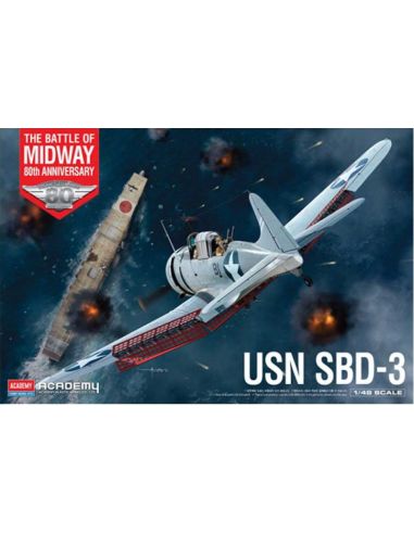 ACADEMY ACD12345 USN SBD-3 BATTLE OF MIDWAY KIT 1:48 Modellino