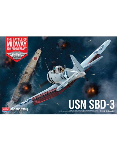 ACADEMY ACD12345 USN SBD-3 BATTLE OF MIDWAY KIT 1:48 Modellino