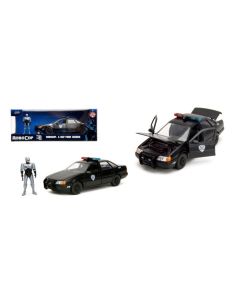 JADA TOYS JADA253255060 FORD TARUS FROM ROBOCOP WITH FIGURE 1986 BLACK/SILVER 1:24 Modellino