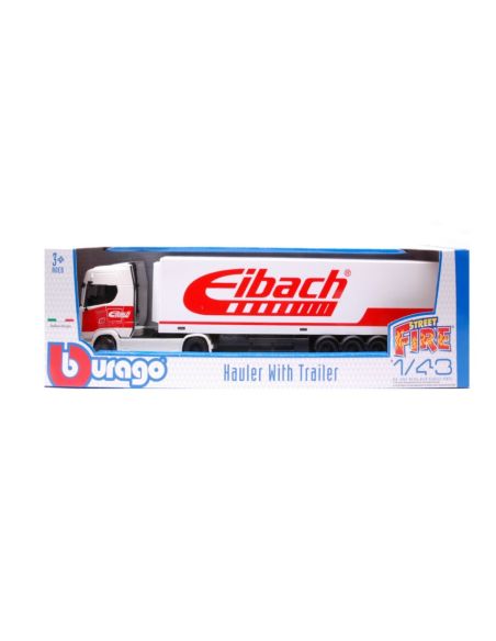 BBURAGO BU31468WT SCANIA S730 HIGHLINE CAB + CONTAINER EIBACH 1:43 Modellino