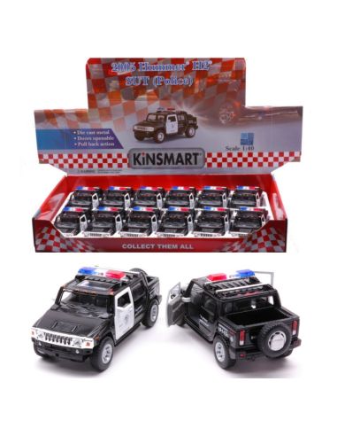 KINSMART KT5097DP HUMMER H2 SUT POLICE cm 12 1:38 Modellino