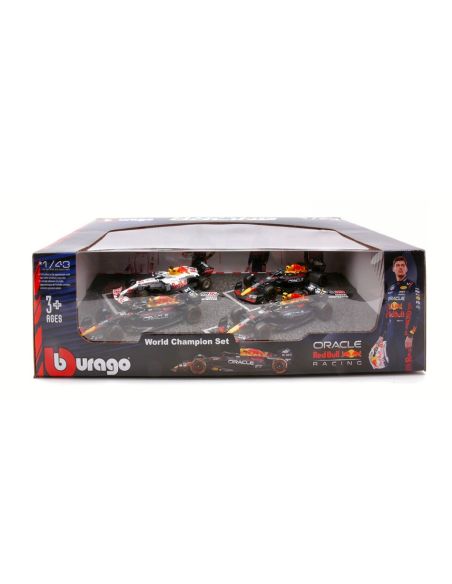 BBURAGO BU38092 SET RED BULL RB16B N.33 + RB18 N.1 + RB19 N.1 + RB19 N.11  1:43 Modellino