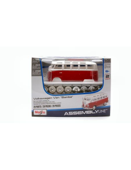 MAISTO MI39956 VW T1 VAN SAMBA RED/WHITE KIT 1:24 Modellino