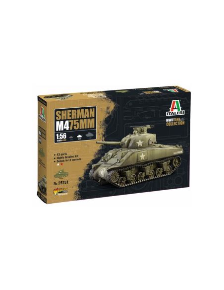 ITALERI IT25751 M4 SHERMAN (75 mm) KIT 1:56 Modellino