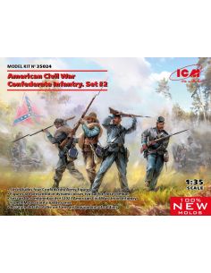 ICM ICM35024 AMERICAN CIVIL WAR CONFEDERATE INFANTRY SET n.2 KIT 1:35 Modellino