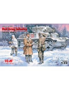 ICM ICM35051 RED ARMY INFANTRY 1939-1942 3 FIGURES OFFICER+2 SOLDIERS KIT 1:35 Modellino