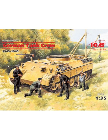 ICM ICM35211 GERMAN TANK CREW 1943-1945 1 OFFICER+1 UNTEROFFICER+2 SOLDIERS KIT 1:35 Modellino