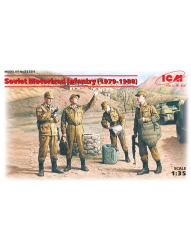 ICM ICM35331 SOVIET MOTORIZED INFANTRY 1979-1988 1 OFFICER + 3 SOLDIERS KIT 1:35 Modellino