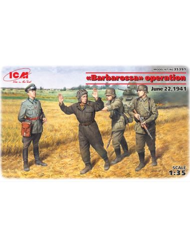 ICM ICM35391 SOVIET MOTORIZED INFANTRY 1979-1988 1 OFFICER + 3 SOLDIERS KIT 1:35 Modellino