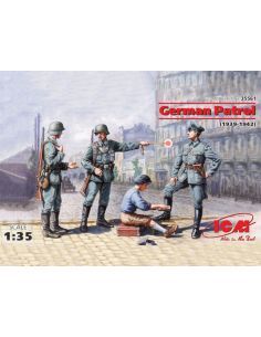 ICM ICM35561 GERMAN PATROL 1939-1942 1 OFFICER + 2 SOLDIERS + 1 CIVILIAN KIT 1:35 Modellino