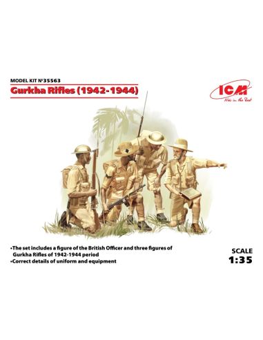 ICM ICM35563 GURKHA RIFLES 1944 4 FIGURES KIT 1:35 Modellino