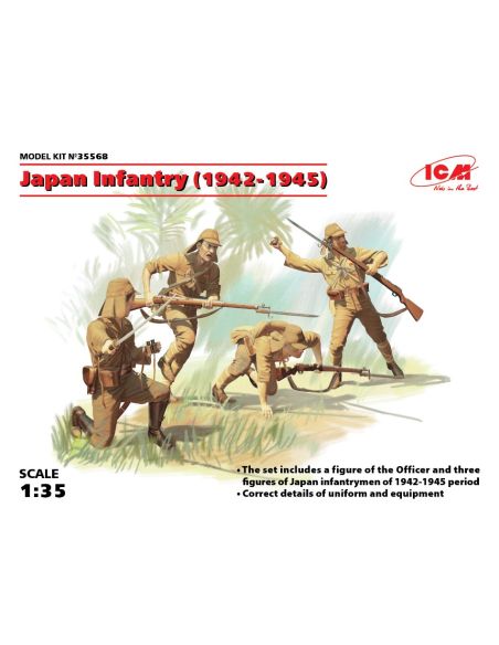 ICM ICM35568 JAPAN INFANTRY 1942-1945 4 FIGURES KIT 1:35 Modellino