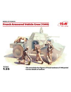 ICM ICM35615 FRENCH ARMOURED VEHICLE CREW 1940 4 FIGURES KIT 1:35 Modellino