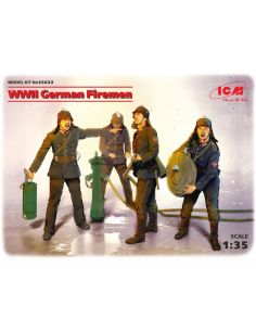 ICM ICM35632 WWII GERMAN FIREMEN 4 FIGURES KIT 1:35 Modellino
