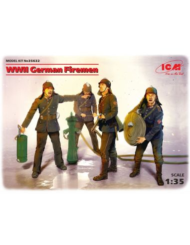 ICM ICM35632 WWII GERMAN FIREMEN 4 FIGURES KIT 1:35 Modellino