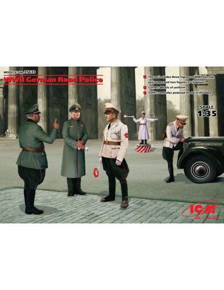 ICM ICM35633 WWII GERMAN ROAD POLICE 5 FIGURES KIT 1:35 Modellino