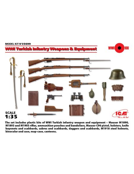 ICM ICM35699 WWII TURKISH INFANTRY WEAPONS & EQUIPMENT KIT 1:35 Modellino