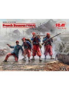 ICM ICM35709 FRENCH ZOUAVES 1914 4 FIGURES KIT 1:35 Modellino