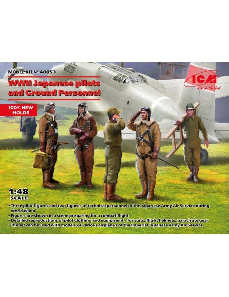 ICM ICM48053 JAPANESE PILOTS AND GROUND PERSONNEL WWII KIT 1:48 Modellino