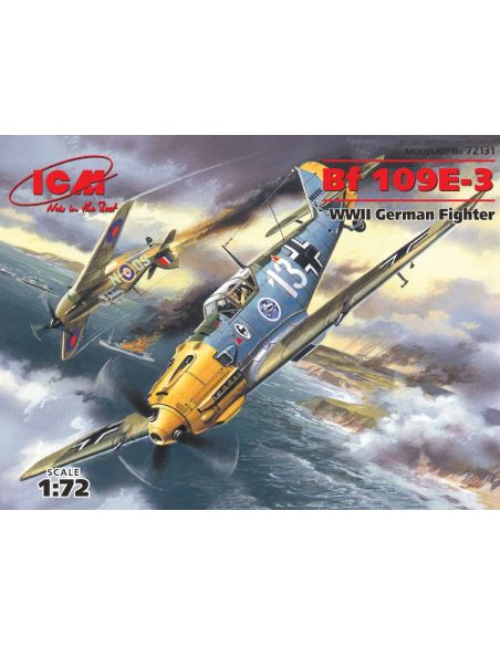 ICM ICM72131 MESSERSCHMITT Bf 109E-3 WWII GERMAN FIGHTER KIT 1:72 Modellino
