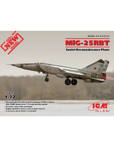 ICM ICM72172 MIG-25 RBT SOVIET RECONNAISSANCE PLANE KIT 1:72 Modellino