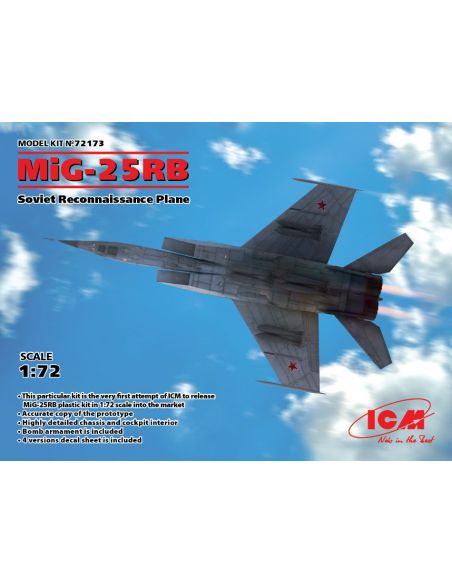 ICM ICM72173 MIG-25 RB SOVIET RECONNAISSANCE PLANE KIT 1:72 Modellino