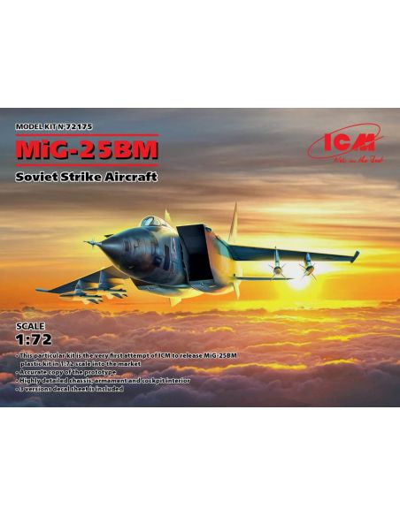 ICM ICM72175 MIG-25 BM SOVIET STRIKE AIRCRAFT KIT 1:72 Modellino