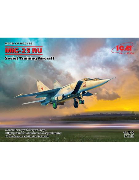 ICM ICM72176 MIG-25 RU SOVIET TRAINING AIRCRAFT KIT 1:72 Modellino