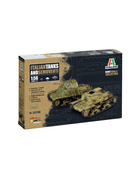 ITALERI IT25768 ITALIAN TANKS & SEMOVENTI  KIT 1:56 Modellino
