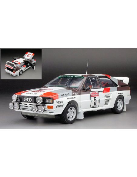 SUNSTAR SS4256 AUDI QUATTRO A2 N.5 RALLY SANREMO 1983 H.MIKKOLA 1:18 Modellino
