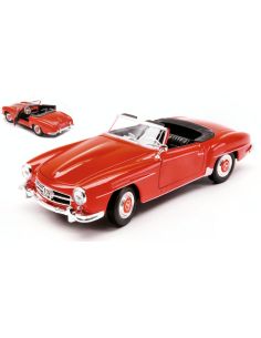 WELLY WE24118CR MERCEDES 190SL CABRIOLET 1955 RED 1:24 Modellino