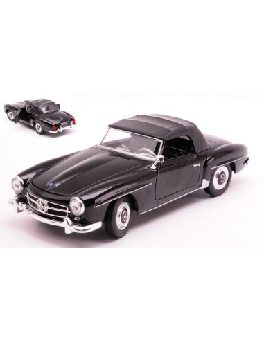 WELLY WE24118HBK MERCEDES 190SL CLOSED SOFT TOP 1955 BLACK 1:24 Modellino
