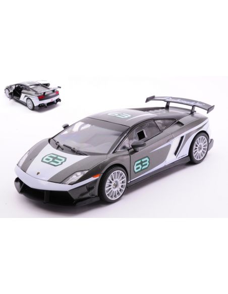 MOTORMAX MTM73793 LAMBORGHINI GALLARDO LP 550-4 SUPER TROFEO GT RACING GREY/WHITE 1:24 Modellino