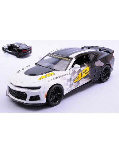 MOTORMAX MTM73797 CHEVROLET CAMARO ZL1 2017 WHITE/BLUE 1:24 Modellino