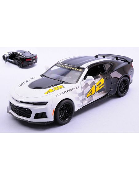 MOTORMAX MTM73797 CHEVROLET CAMARO ZL1 2017 WHITE/BLUE 1:24 Modellino