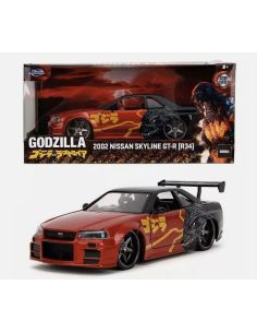 JADA TOYS JADA253253024 NISSAN SKYLINE GTR 2002 GODZILLA JAPANESE GRAPHICS 1:24 Modellino