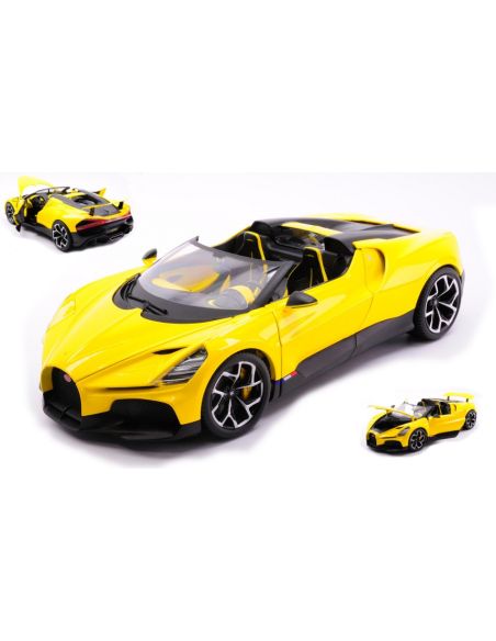 BBURAGO BU11051Y BUGATTI W16 MISTRAL CABRIOLET YELLOW 1:18 Modellino