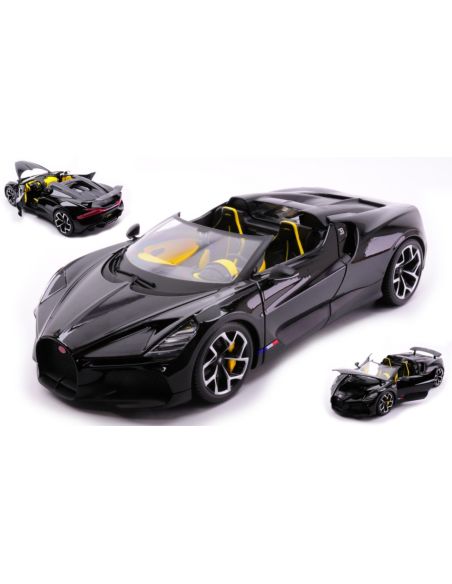 BBURAGO BU11051Z BUGATTI W16 MISTRAL CABRIOLET BLACK 1:18 Modellino