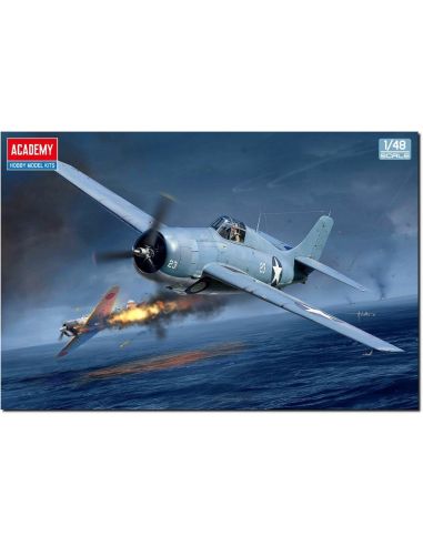 ACADEMY ACD12355 USN F4F-4 WILDCAT BATTLE OF MIDWAY KIT 1:48 Modellino