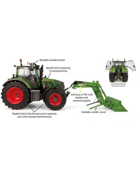 UNIVERSAL HOBBIES UH6688 FENDT 618 VARIO W/FRONTLOADER 1:32 Modellino