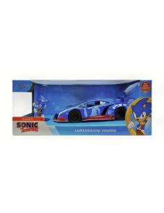 JADA TOYS JADA253255082 LAMBORGHINI VENENO 2009 SONIC THE HEDGEHOG BLUE + FIGURE 1:24 Modellino