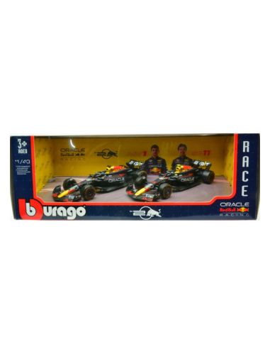 BBURAGO BU38173 SET RED BULL 2024 N.1 MAX VERSTAPPEN + N.11 SERGIO PEREZ 1:43 Modellino